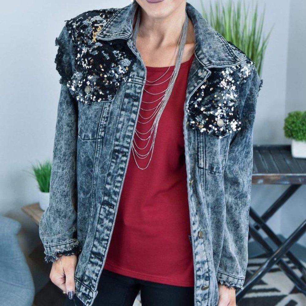 L&B Black Plus Size Denim Jacket